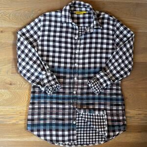 Roberta Roller Rabbit Selma Border Zoo Button Down Shirt Check Mens Size Small